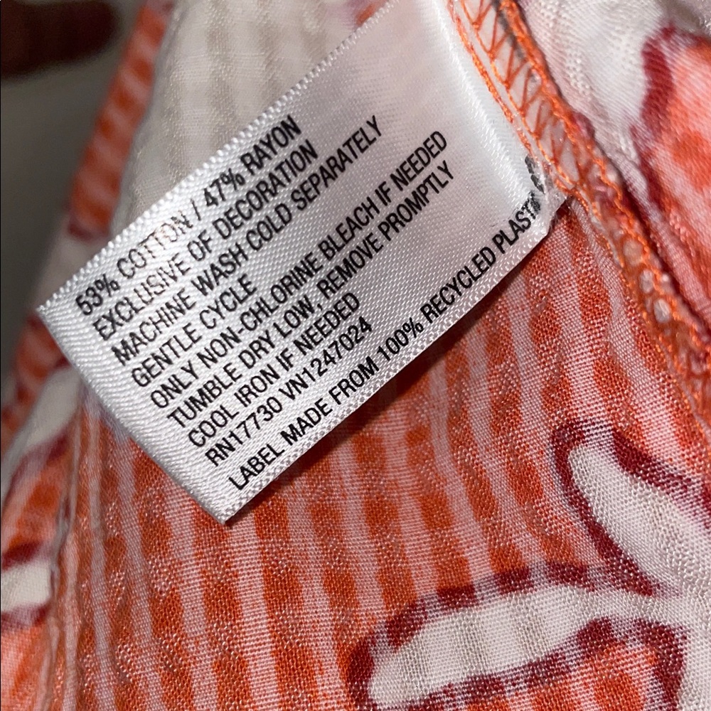 Knox Rose Flutter Sleeve Boho Top Women Large Orange Peasant Hippie Cottage - Picture 5 of 5